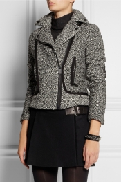KARL LAGERFELD Burel sateen-trimmed tweed jacket