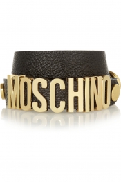 MOSCHINO Textured-leather wrap bracelet