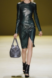 J MENDEL Asymmetric leather dress