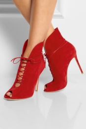 GIANVITO ROSSI Lace-up suede ankle boots