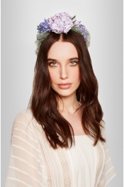 PIERS ATKINSON Flower-embellished satin and point d'esprit headband