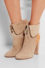 AQUAZZURA Cambridge suede and leather ankle boots