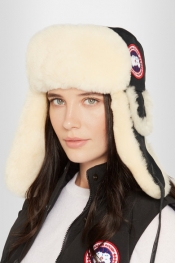CANADA GOOSE Canvas and shearling hat