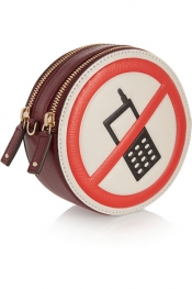 ANYA HINDMARCH Hadlow No Mobiles textured-leather clutch