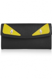 FENDI Crayons embellished textured-leather continental wallet
