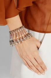 ETRO Silver-plated, rhodonite and mother-of-pearl bracelet