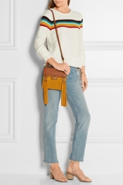 CHLOÉ Jane small leather and suede shoulder bag