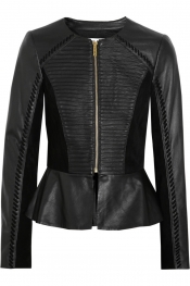 ALICE BY TEMPERLEY Giovanni suede-paneled leather peplum jacket