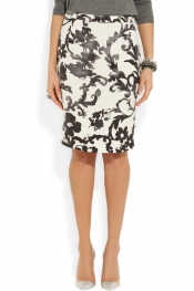 MOSCHINO CHEAP AND CHIC Printed crepe pencil skirt
