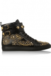 VERSACE Studded leather high-top sneakers